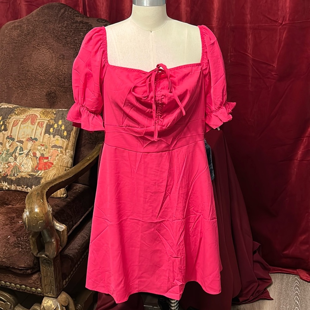 Hot Pink Spring & Summer Dress with Bow Detail - Picture 6 of 11